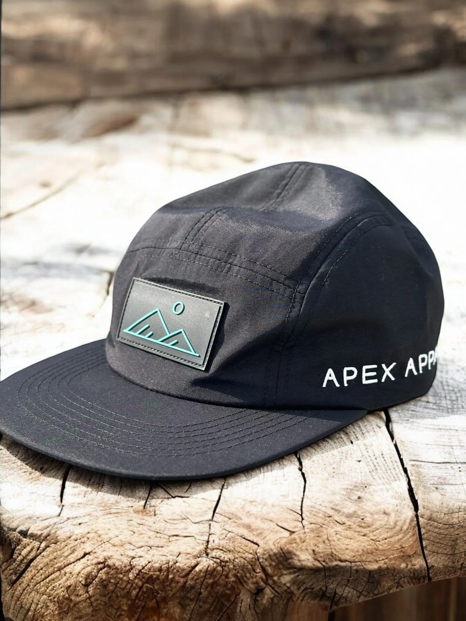 Black 5 Panel Camp Hat - Image 3